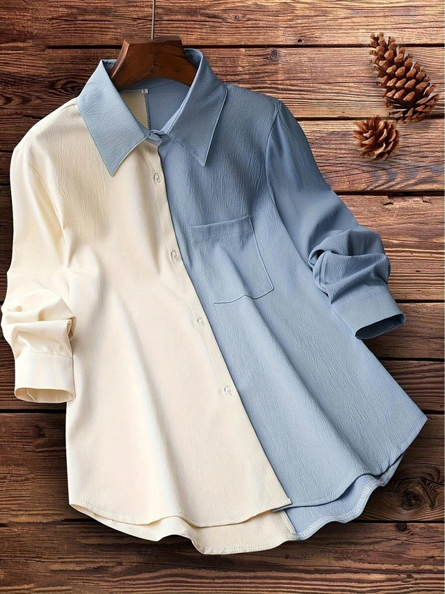 MyWestern two-tone full sleeve western shirt for women - front view