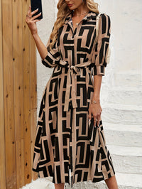 MyWestern Geometric Elegance Belted  Dress My Western