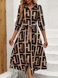 MyWestern Geometric Elegance Belted  Dress My Western