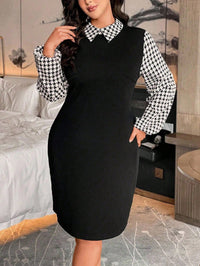 Monochrome Muse Shift Dress – Classic Checks, Confident Charm