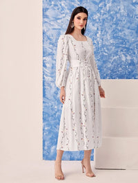 My Western  white printed tranding maxi dress My Western