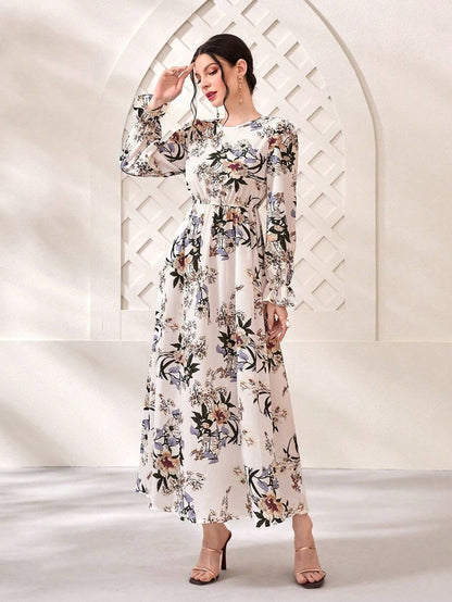 My Western  white printed maxi dress