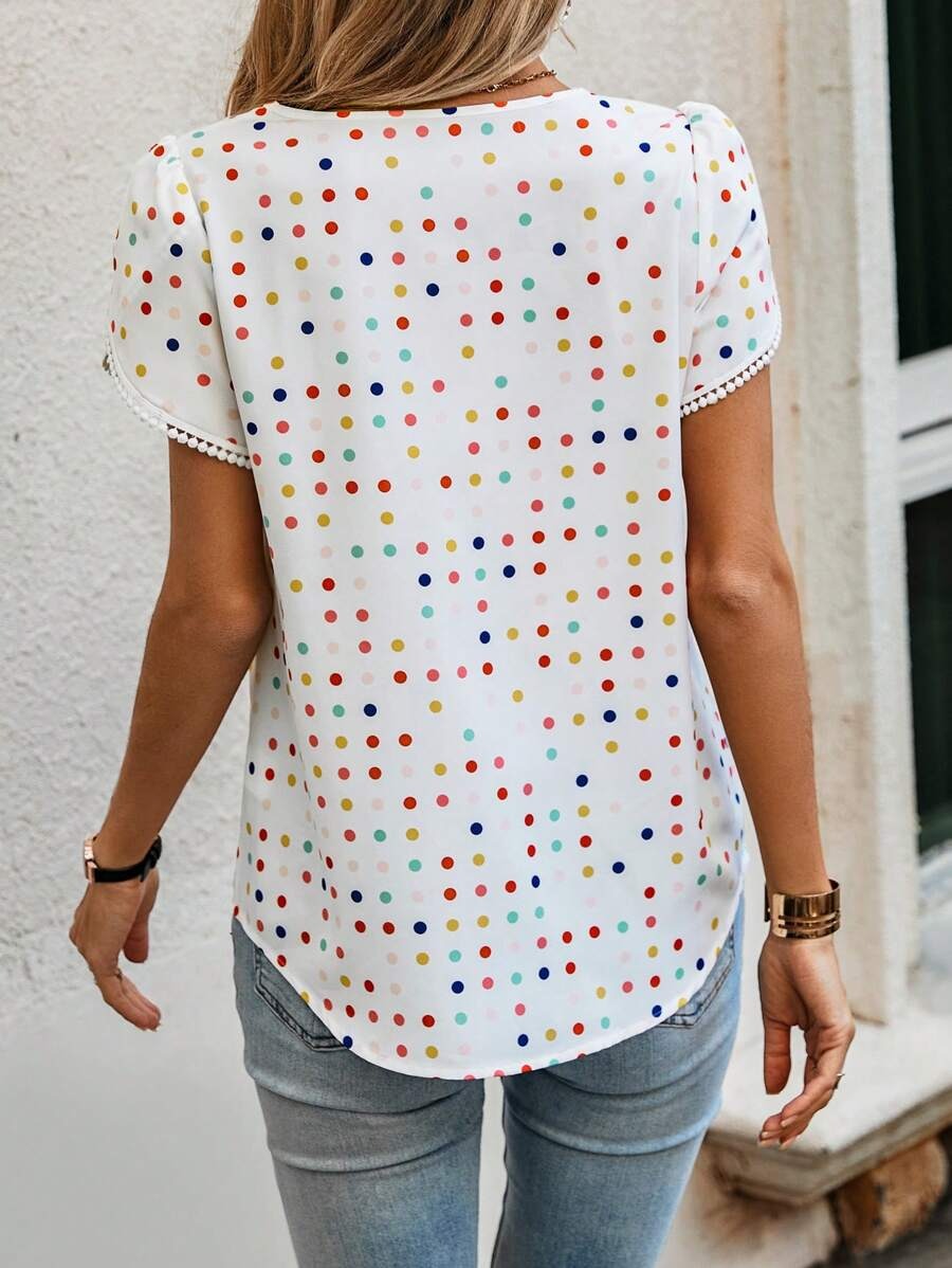 My Western Polka Dot Petal Sleeve Top My Western