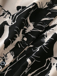 My Western Graphic Print Roll Tab Sleeve Shirt Dress My Western