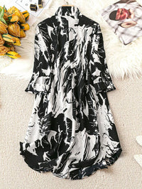 My Western Graphic Print Roll Tab Sleeve Shirt Dress My Western