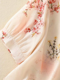 MyWestern Pink Floral Print Button-Down Shirt Top for Women