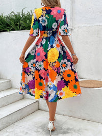 MyWestern Vibrant Floral Flare Midi Dress My Western