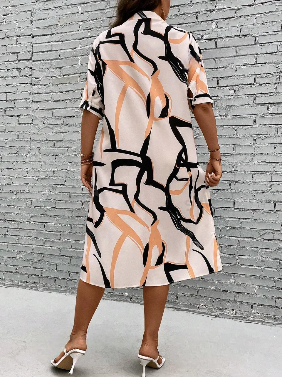 My Western Plus Allover Print Button Front Shirt Dress My Western