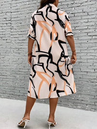 My Western Plus Allover Print Button Front Shirt Dress My Western