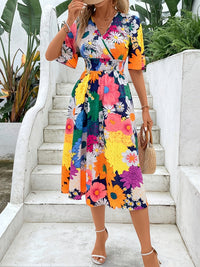 MyWestern Vibrant Floral Flare Midi Dress My Western