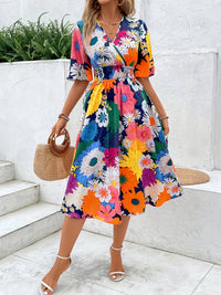 MyWestern Vibrant Floral Flare Midi Dress My Western