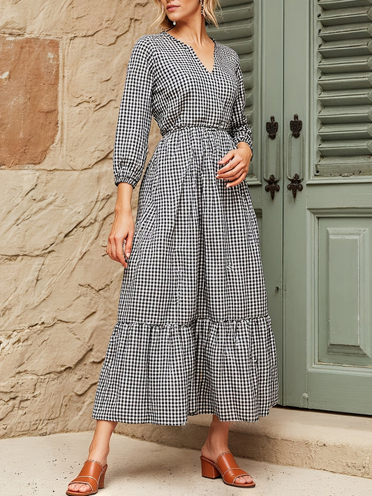 MyWestern black and white gingham maxi dress