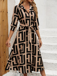 MyWestern Geometric Elegance Belted  Dress My Western