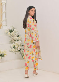 My Western Women's Rayon Floral Printed V-Neck Kurta With Trousers Co-Ord Set/Cotton Cord Set for Women My Western