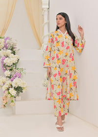 My Western Women's Rayon Floral Printed V-Neck Kurta With Trousers Co-Ord Set/Cotton Cord Set for Women My Western