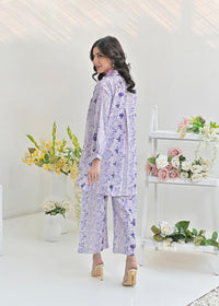 My Western Women's Cotton Floral Printed Shirt Collar Tunic with Trousers Co-Ord Set/Cotton Cord Set for Women My Western