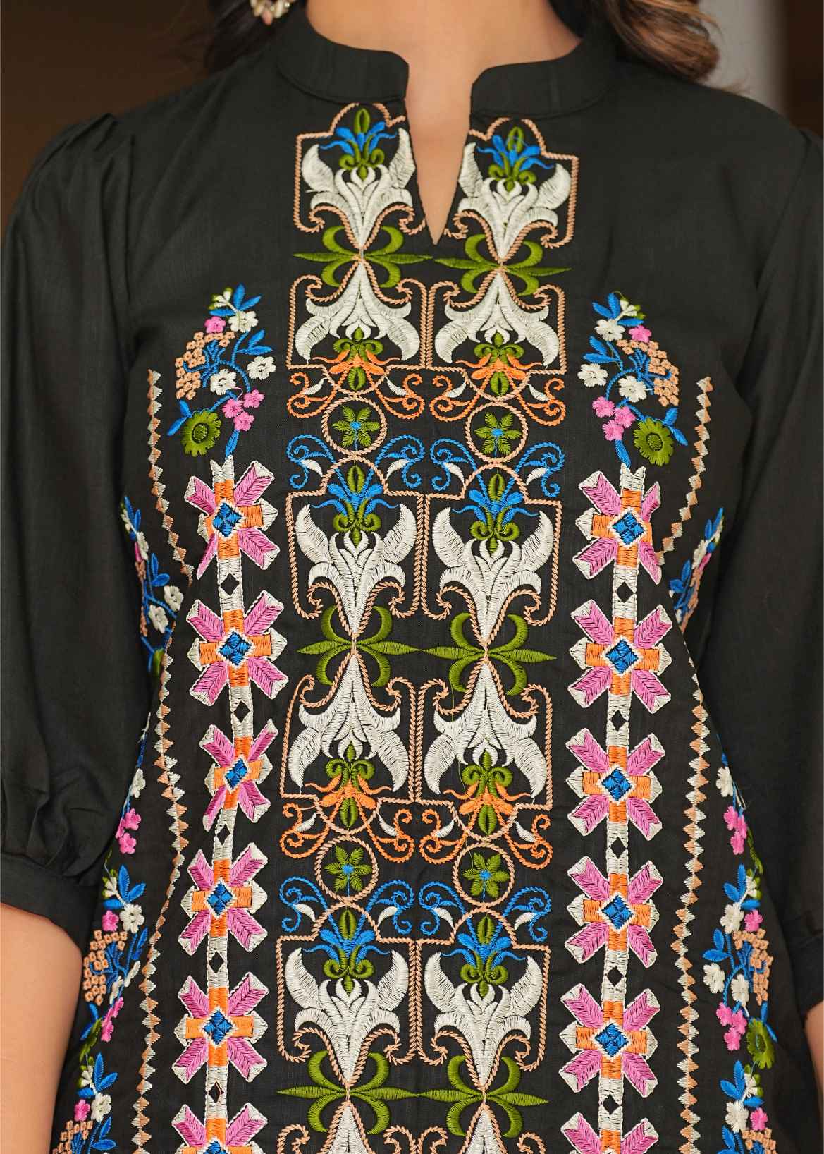 My Western Women's Rayon Embroidered Kurta Set for Women|Co-Ords Set|Tunic Pant Set|Coordinate Set My Western