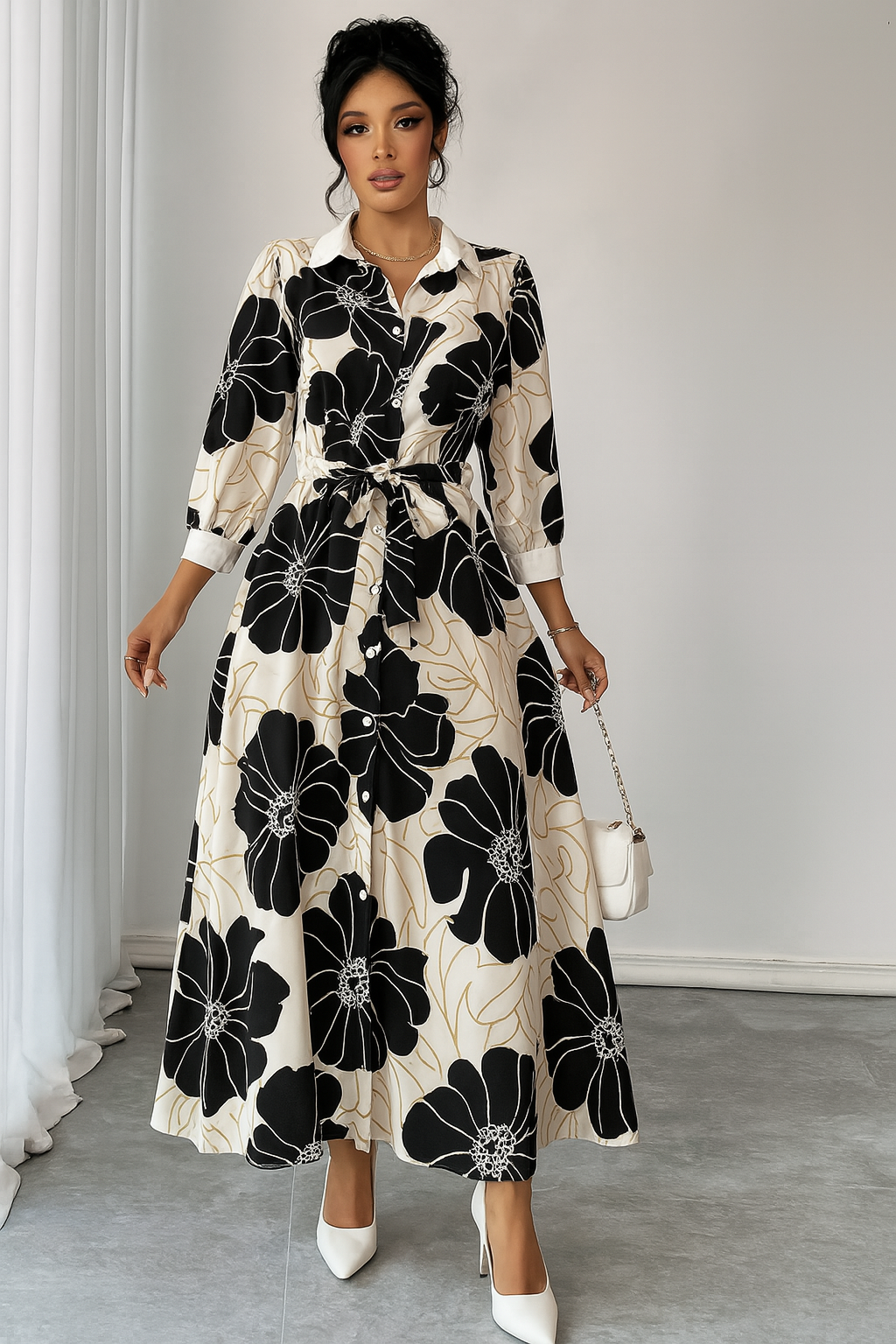 MyWestern monochrome floral dress My Western