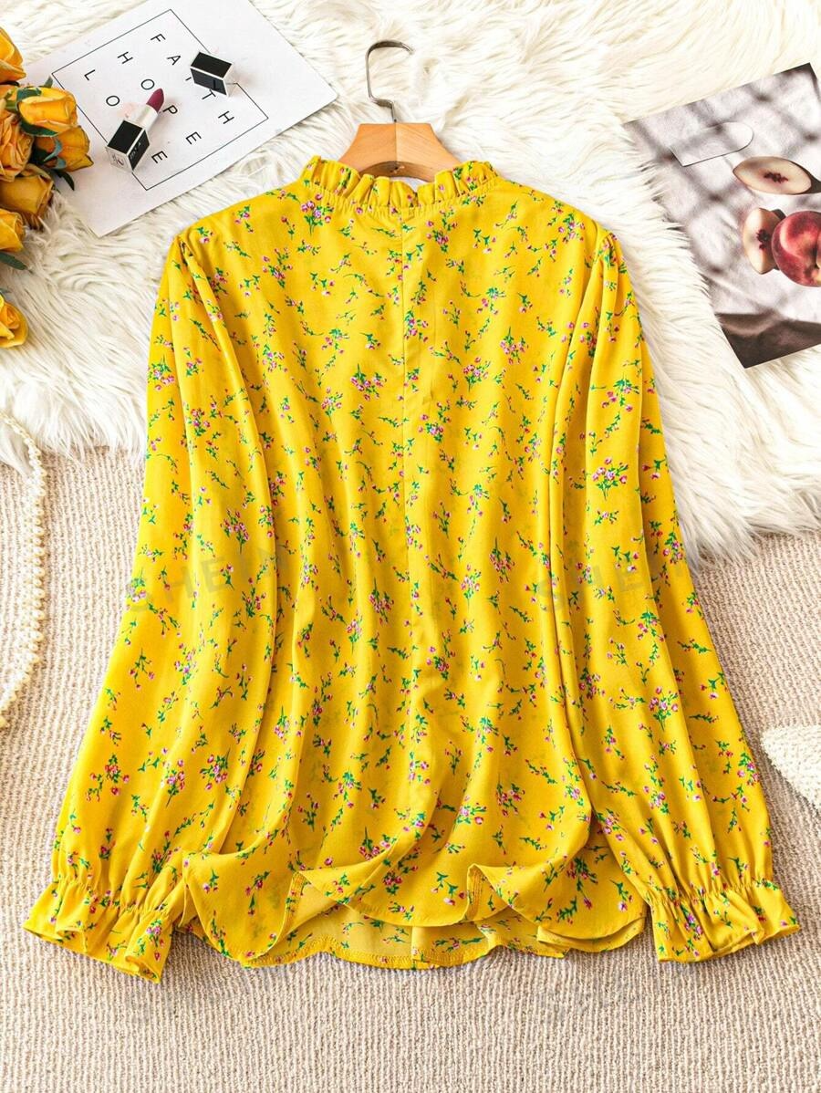 Women yellow printed top