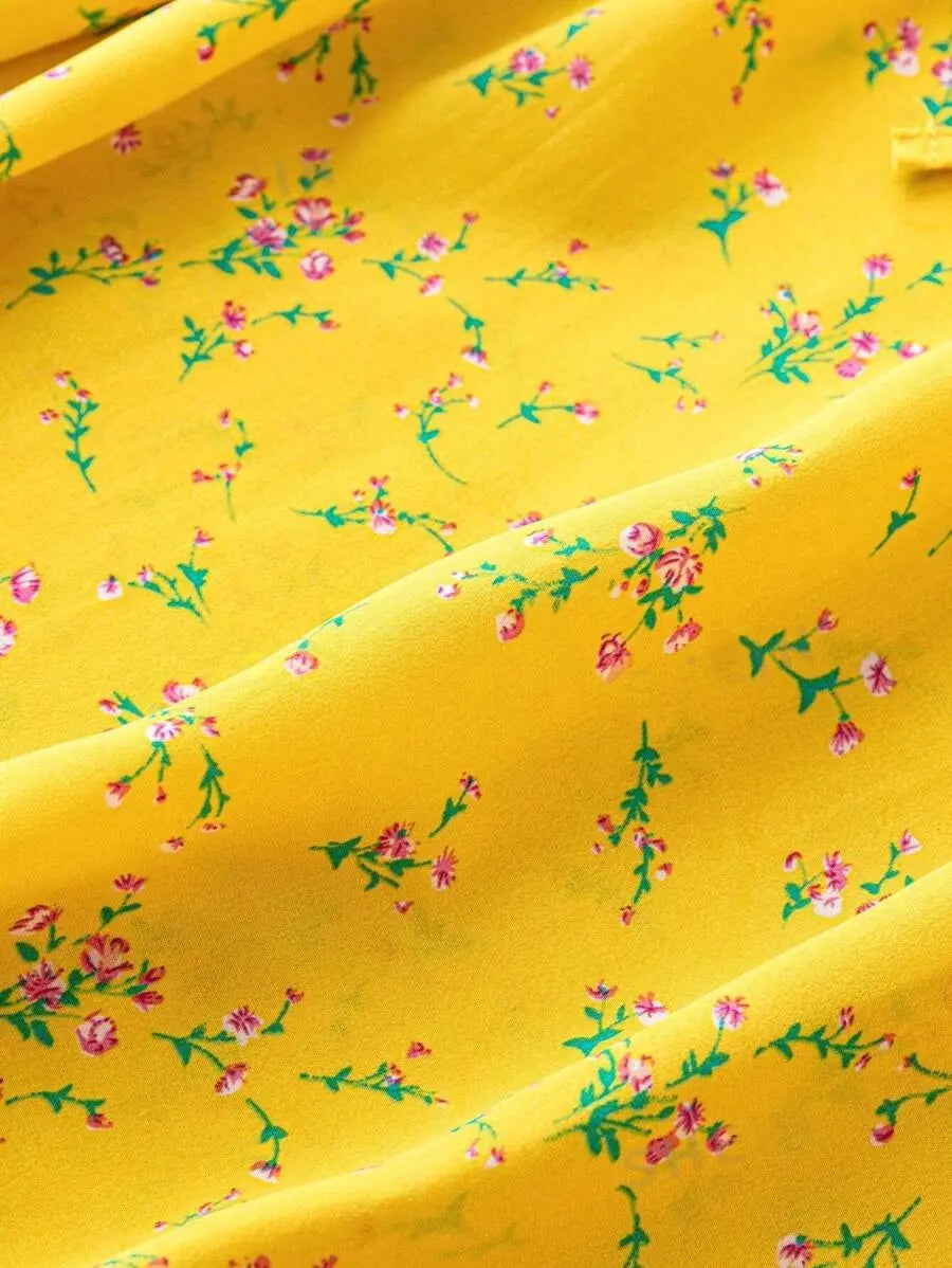 Women yellow printed top My Western
