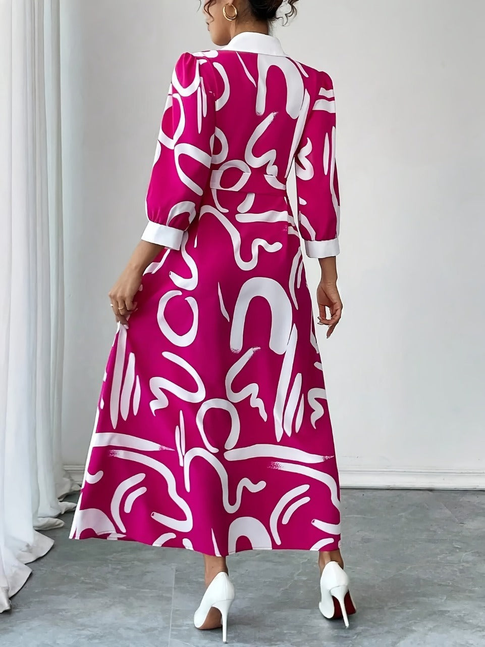 MyWestern Pink Pop Art Shirt Dress - Main Image