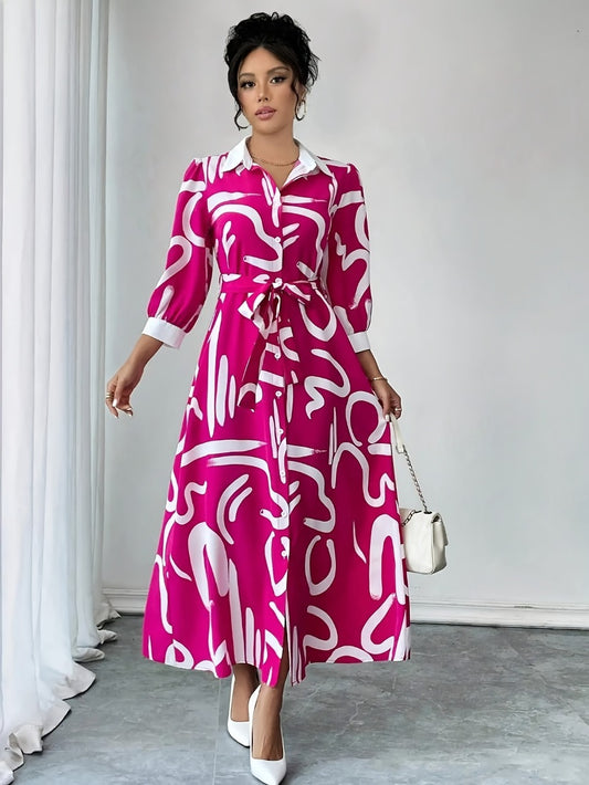 MyWestern Pink Pop Art Shirt Dress