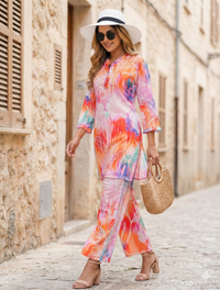 Vibrant Orange Floral Women's Co-ord Set