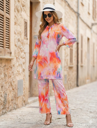 Vibrant Orange Floral Women's Co-ord Set