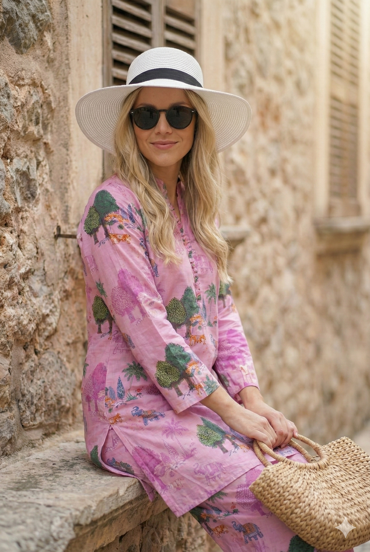 Soft Pink Printed Co-Ord Set for Women | Casual Comfort & Style