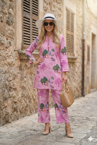 Soft Pink Printed Co-Ord Set for Women | Casual Comfort & Style