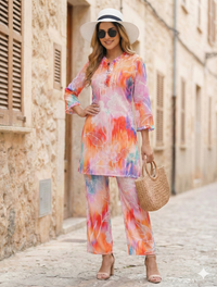 Vibrant Orange Floral Women's Co-ord Set