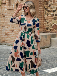 MyWestern Geo Print Belted Dress MyWestern