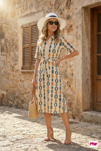 Mywestern Sunset Stroll Shirt Dress – Chic Print, Everyday Ease