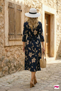 Mywestern Midnight Bloom Shirt Dress
