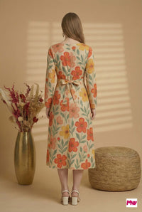 MyWestern Bold Bloom Long-Sleeve Midi Dress