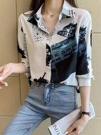 MyWestern Women's Monochrome Vintage Print Shirt My Western