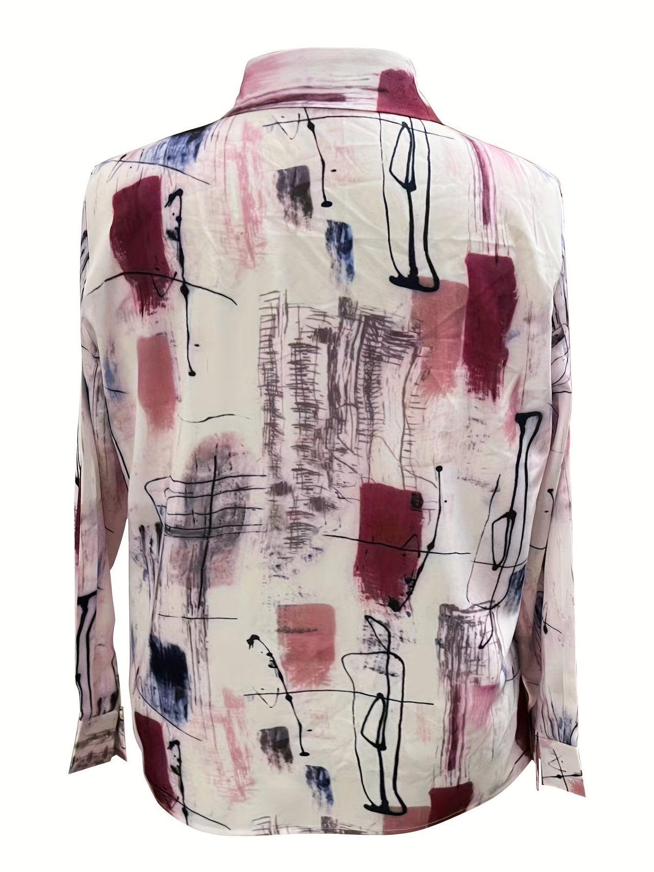 MyWestern Elegant Abstract Print Satin Shirt My Western