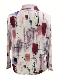 MyWestern Elegant Abstract Print Satin Shirt My Western