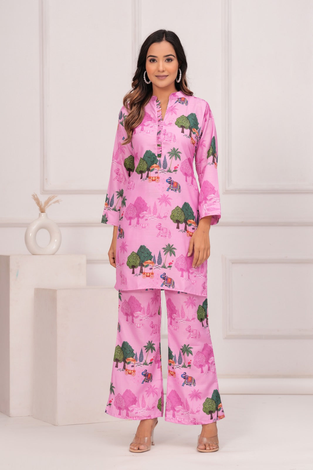 Soft Pink Printed Co-Ord Set for Women | Casual Comfort & Style