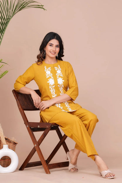 My Western Designer Yellow Co-Ord Set