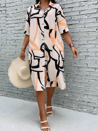 My Western Plus Allover Print Button Front Shirt Dress My Western
