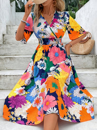 MyWestern Vibrant Floral Flare Midi Dress My Western
