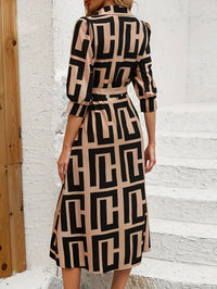 MyWestern Geometric Elegance Belted  Dress My Western