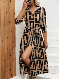 MyWestern Geometric Elegance Belted  Dress My Western