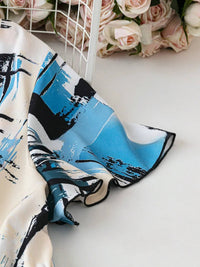 My Western Women's Elegant Plaid & Print V-Neck Short Sleeve Summer Dress My Western