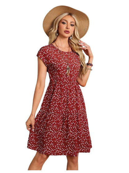 My Western Women Red Printed Dress