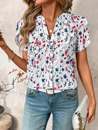 MyWesternWomen's  Soft Fabric Abstract Stripe Print Rolled-Up Fit Top WesternLove