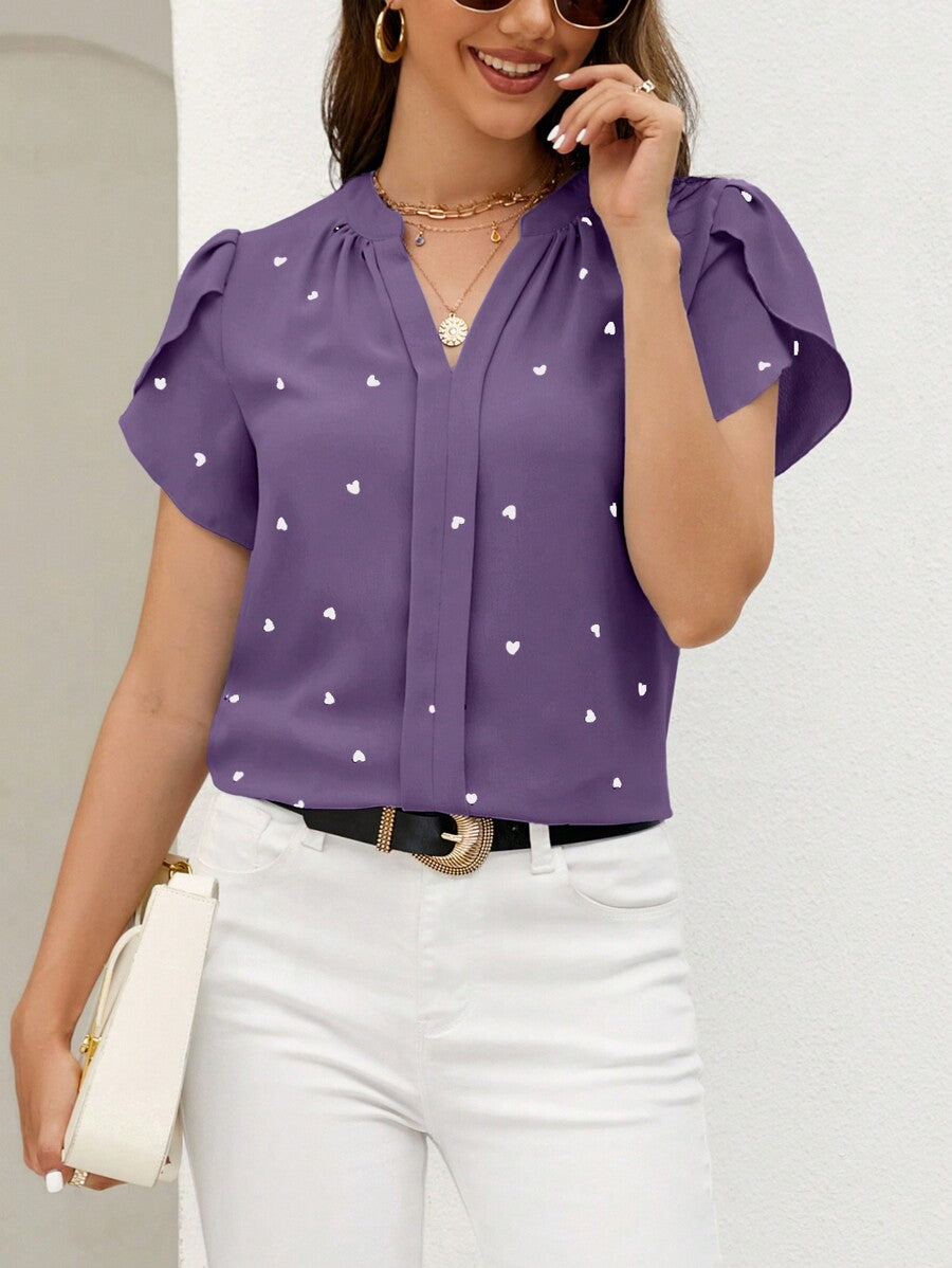 Mywestern Lavender Love Flutter Top – Sweet Hearts, Soft Style