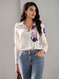 MyWestern Floral Print Twist Front Shirt MyWestern