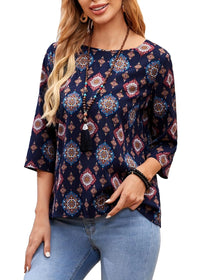 Women's Printed Rayon Shirt Top for Women My Western